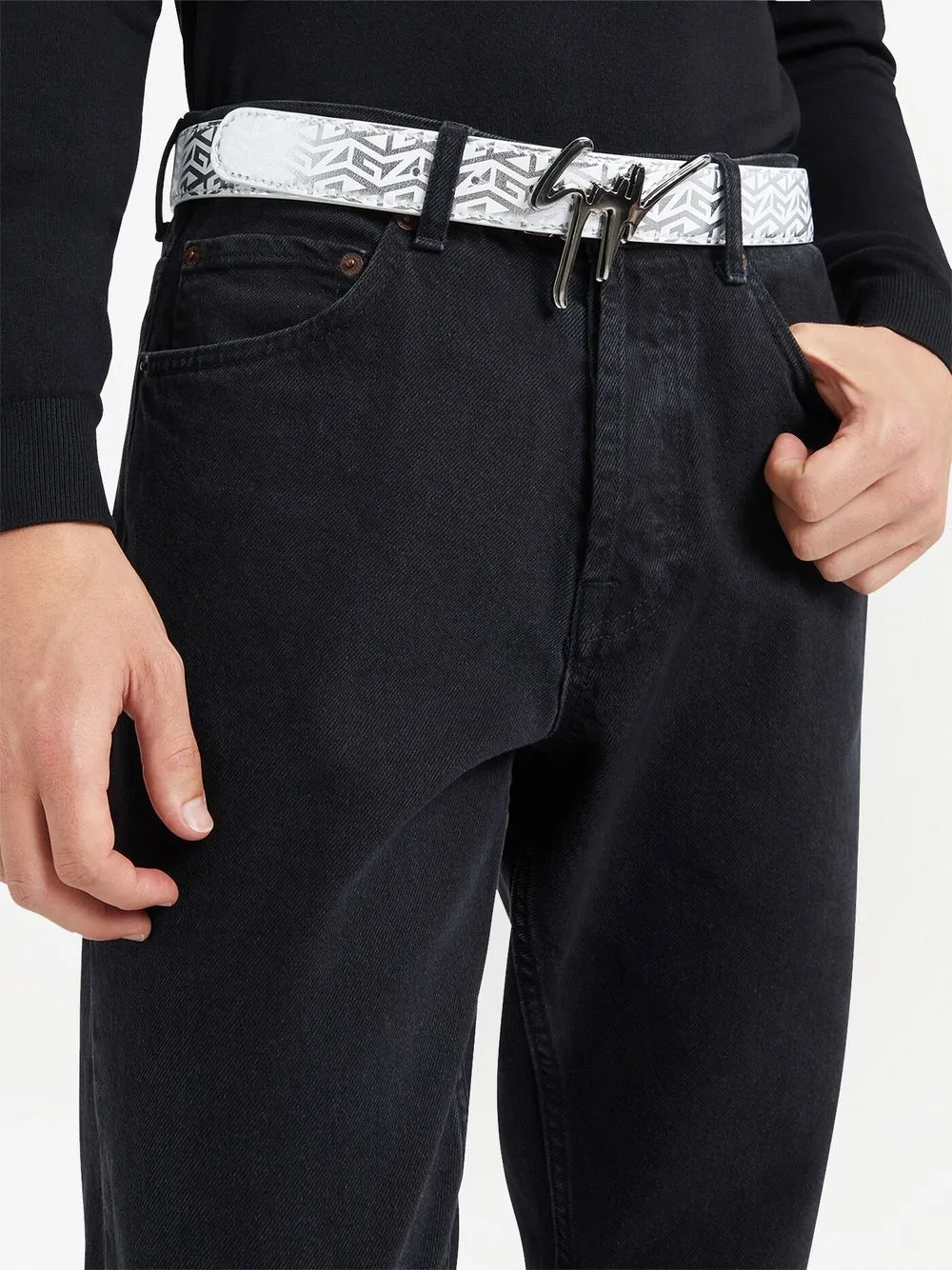 Giuseppe Zanotti Giuseppe Geometric-print Belt In White