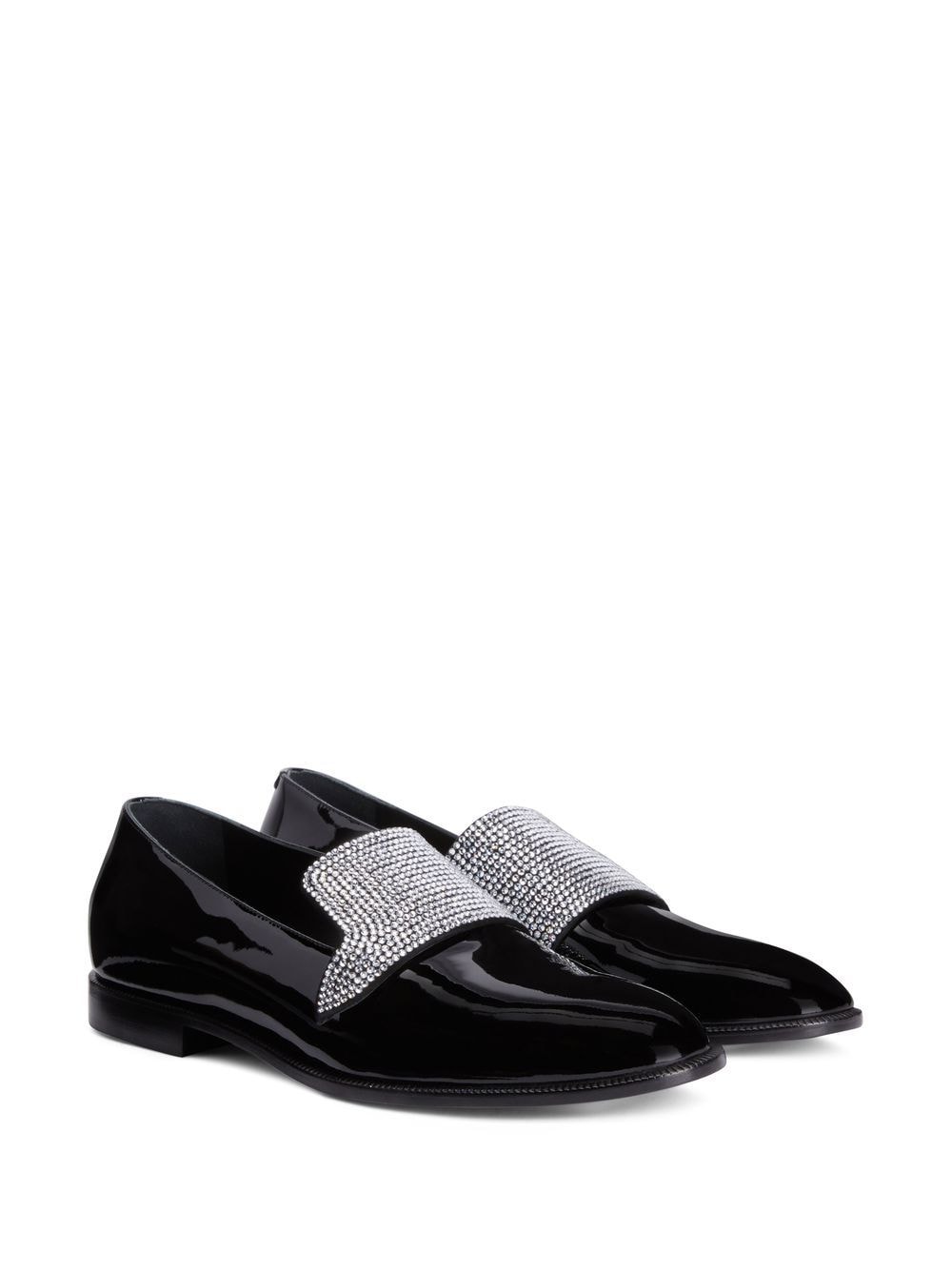 Shop Giuseppe Zanotti Eflamm Crystal-embellished Loafers In Black