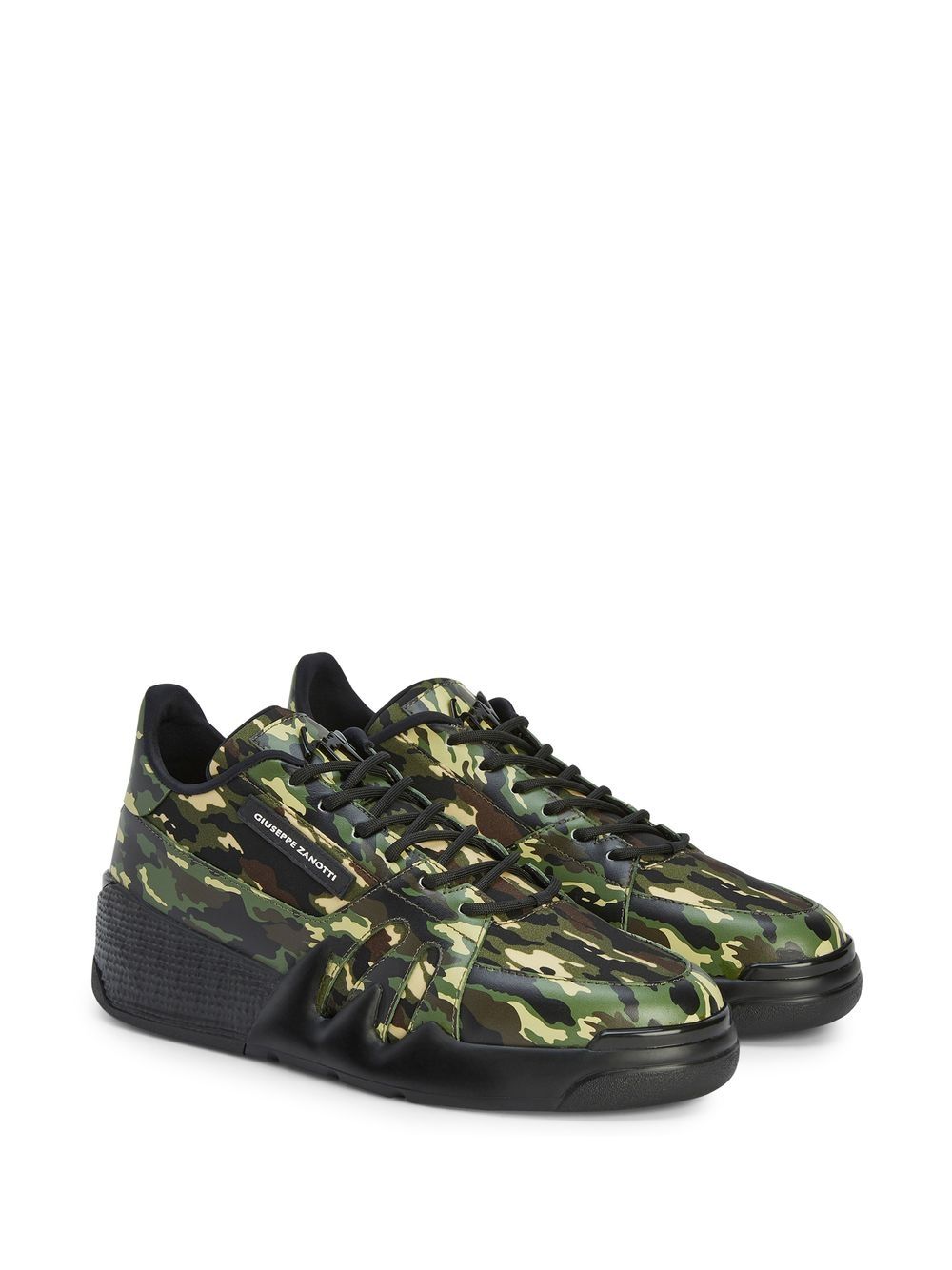 Shop Giuseppe Zanotti Talon Camouflage Low-top Sneakers In Green