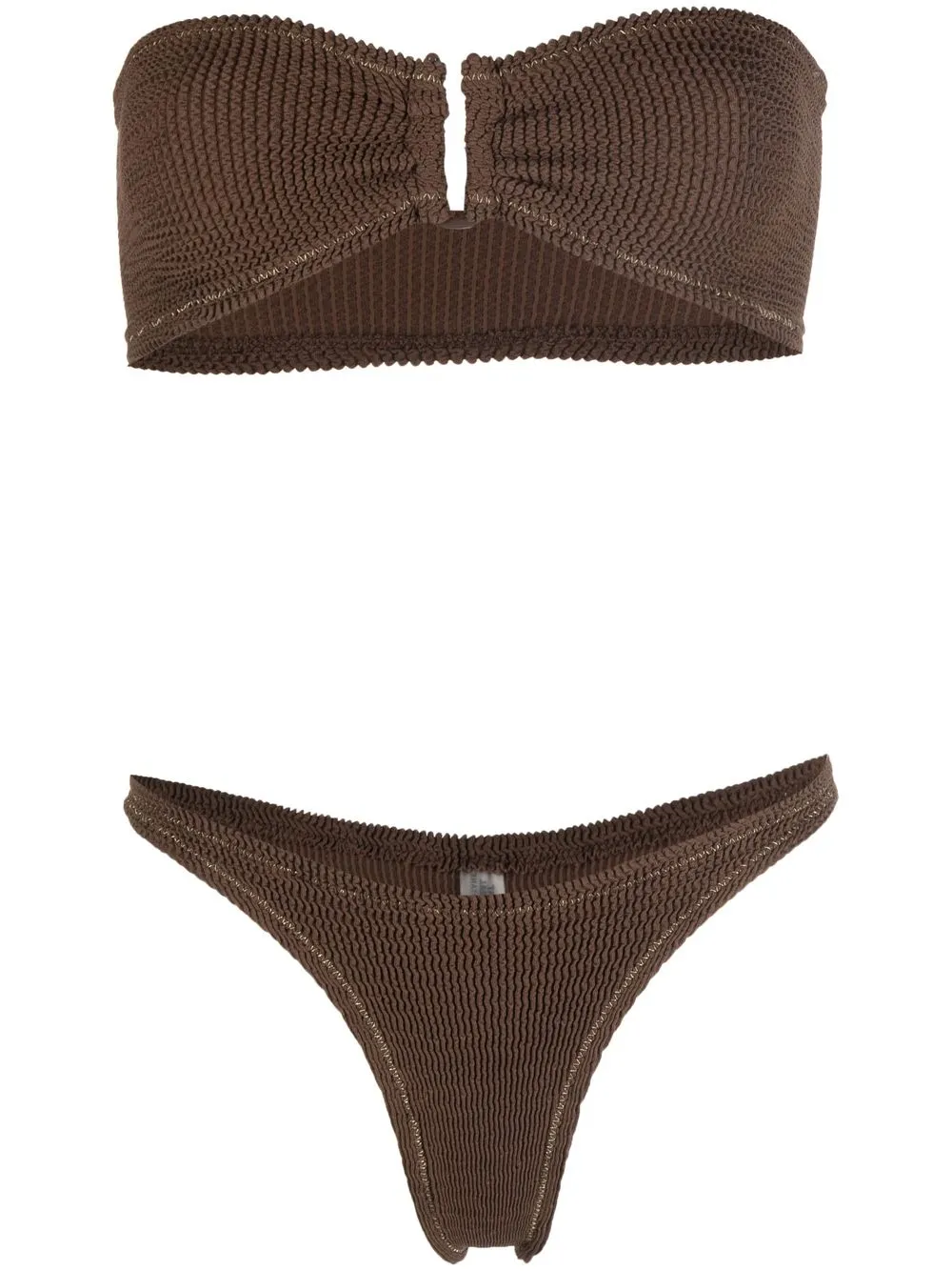 Reina Olga Ausilia Bandeau Bikini Set In Brown