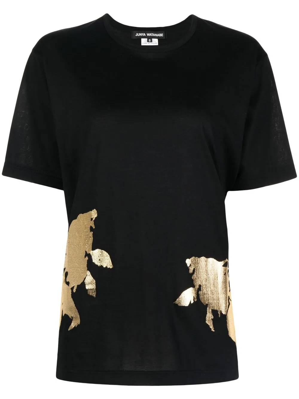 

Junya Watanabe playera con estampado brillante - Negro