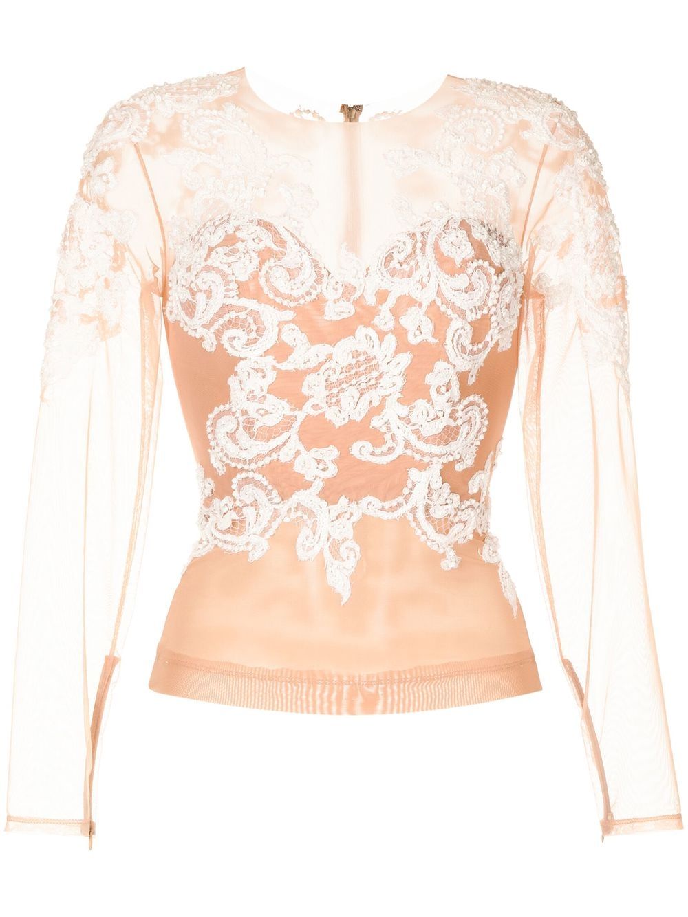 baroque-embroidered silk top