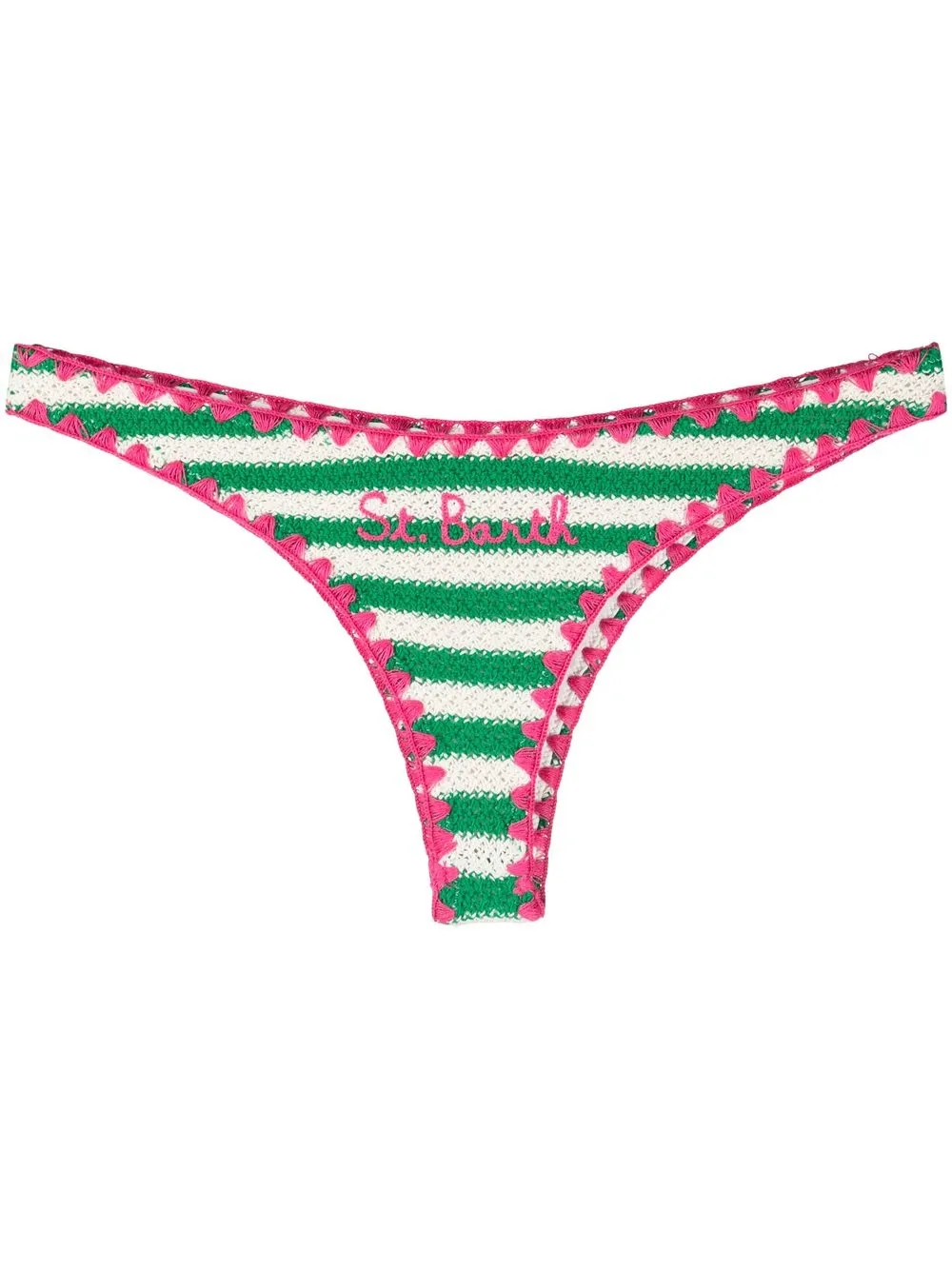 

MC2 Saint Barth Naomi striped bikini bottoms - White