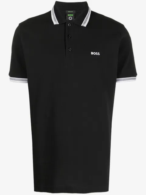 BOSS logo刺绣棉polo衫