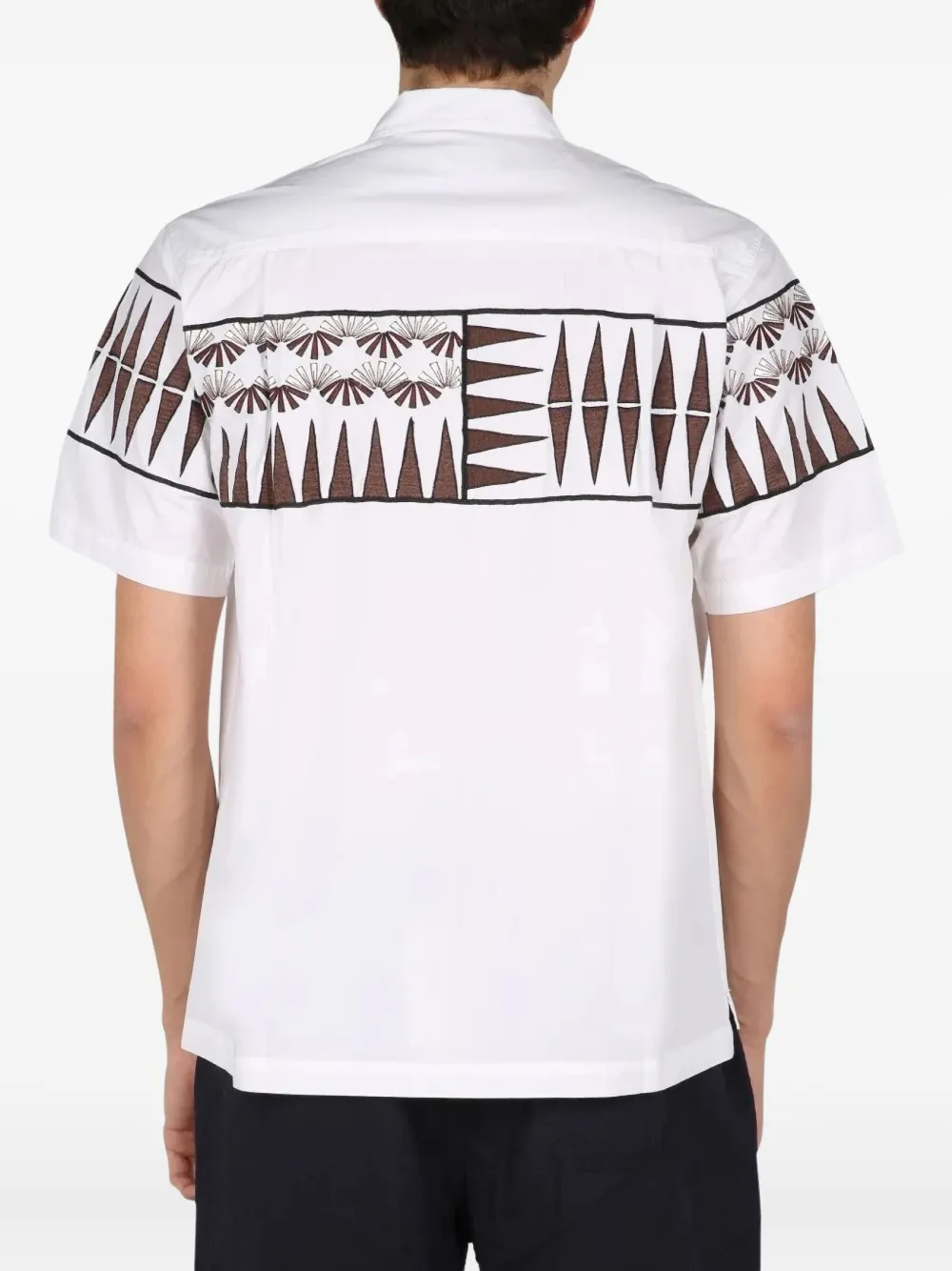 Universal Works Overhemd met geometrische print Wit