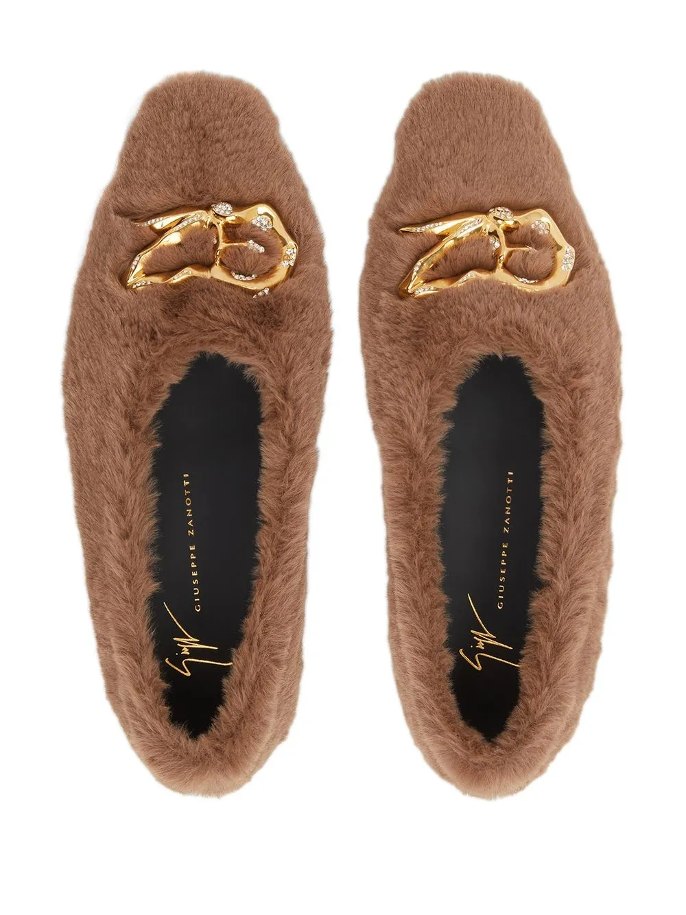 Giuseppe Zanotti Lucreciia faux fur loafers Brown