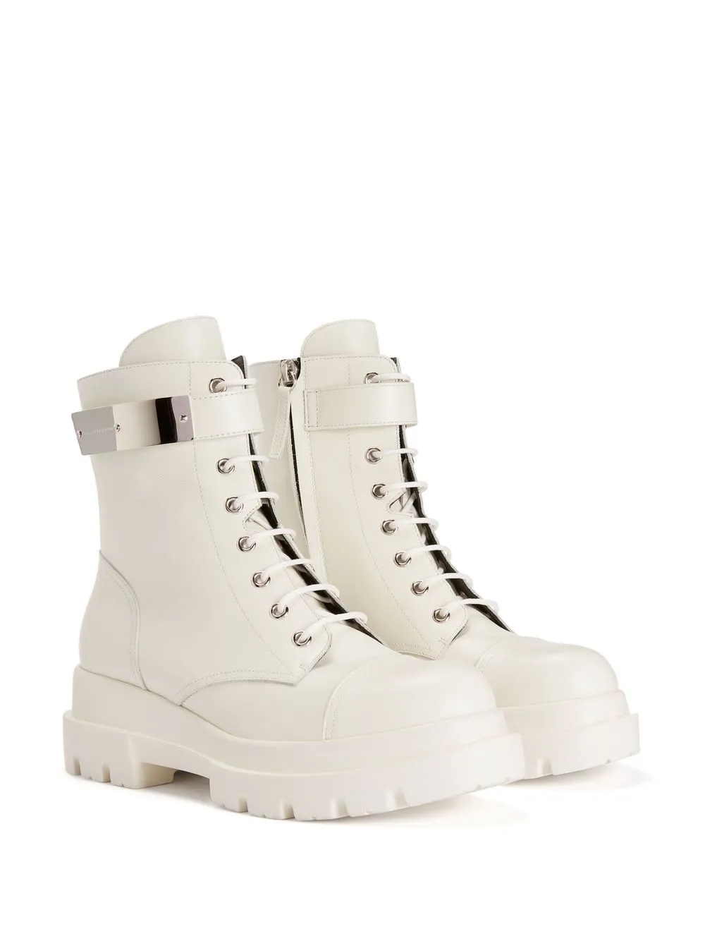 Giuseppe Zanotti Alexa leather combat boots White