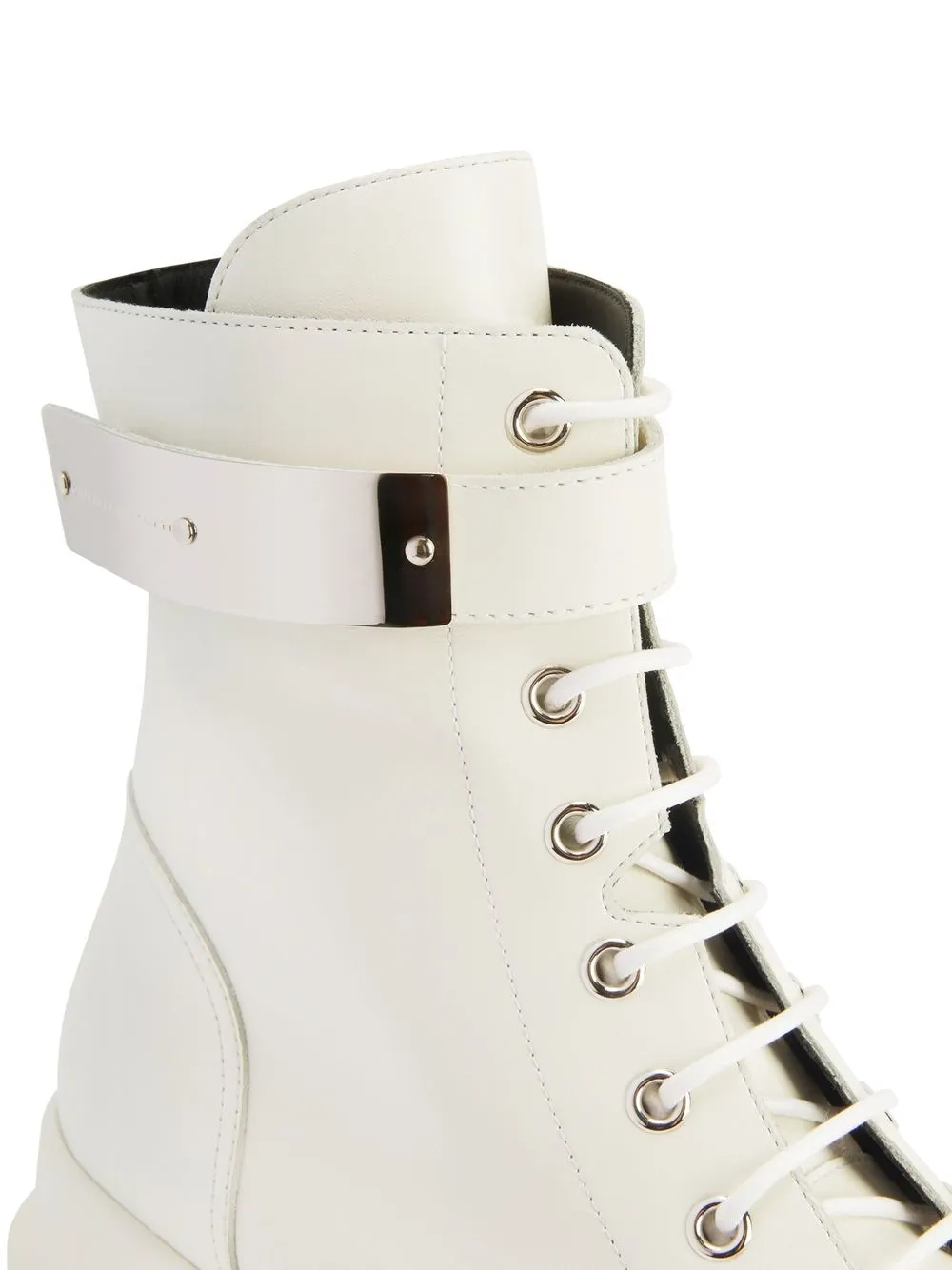 Giuseppe Zanotti Alexa leather combat boots White