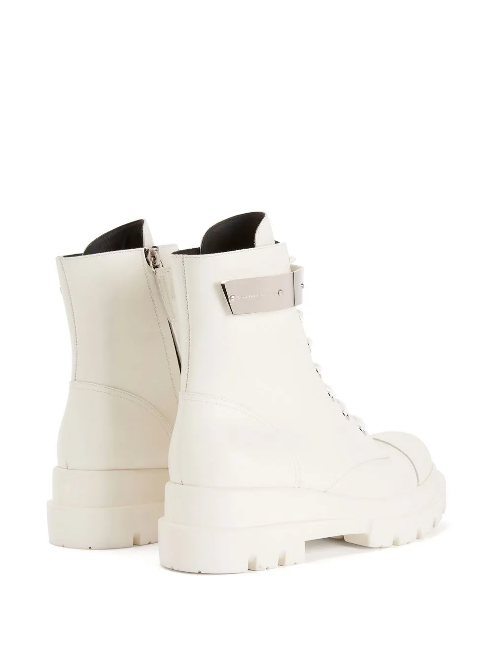 Giuseppe Zanotti Alexa leather combat boots White