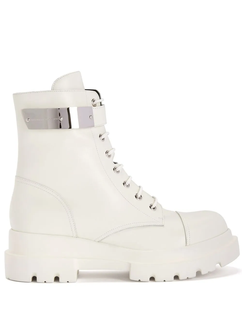 Giuseppe Zanotti Alexa leather combat boots White