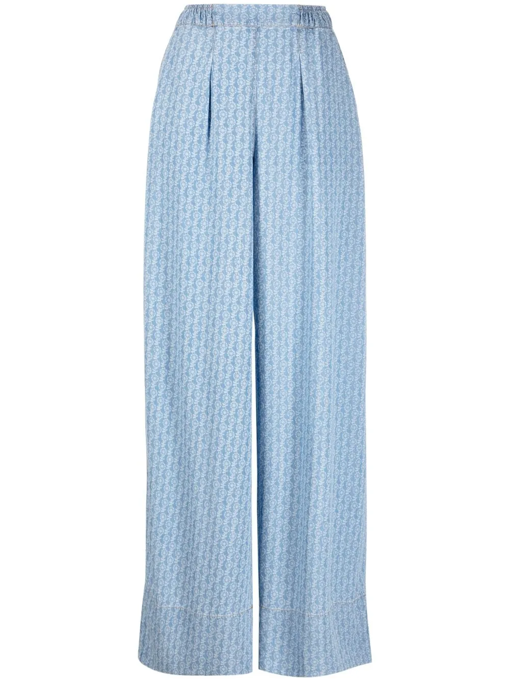 

TWINSET floral print wide-leg trousers - Blue
