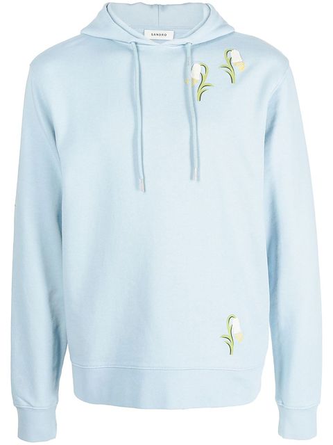 SANDRO Lily-flower detail hoodie