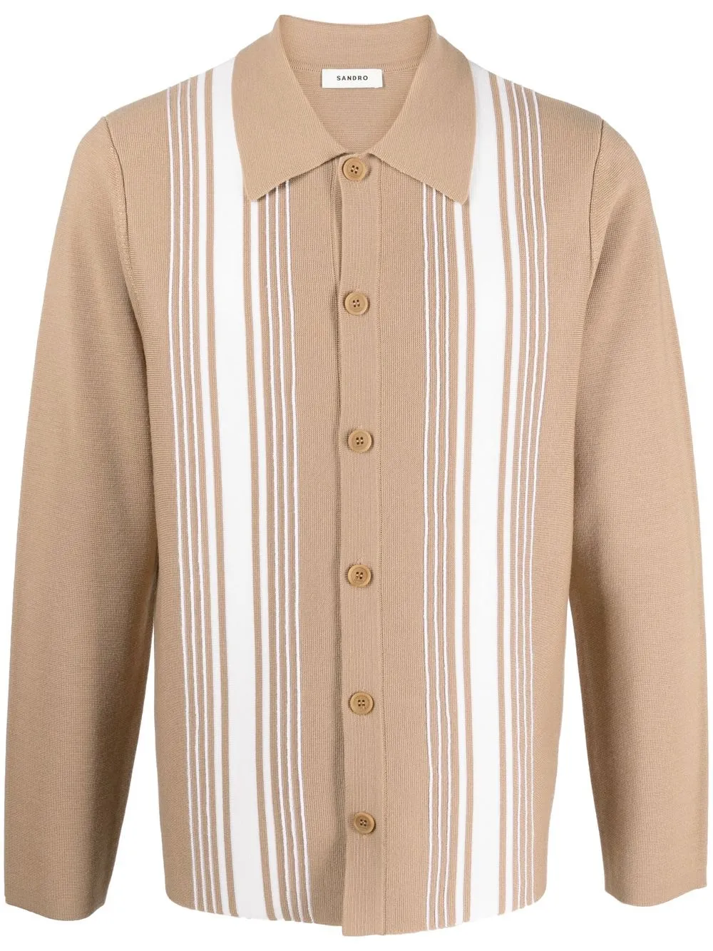 

SANDRO striped long-sleeve cardigan - Neutrals