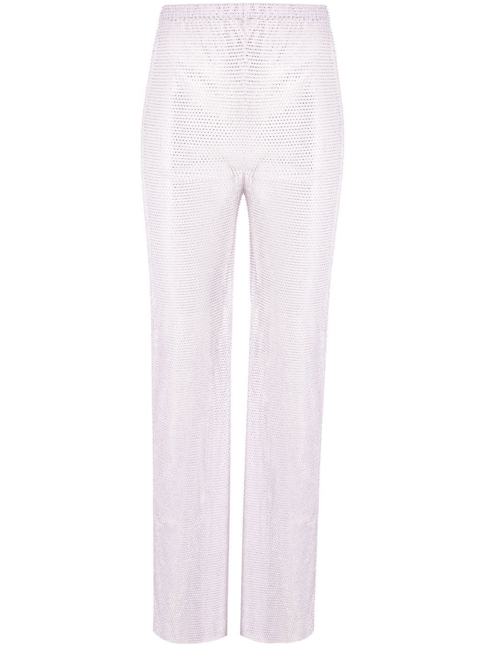 rhinestone-embellished flared trousers