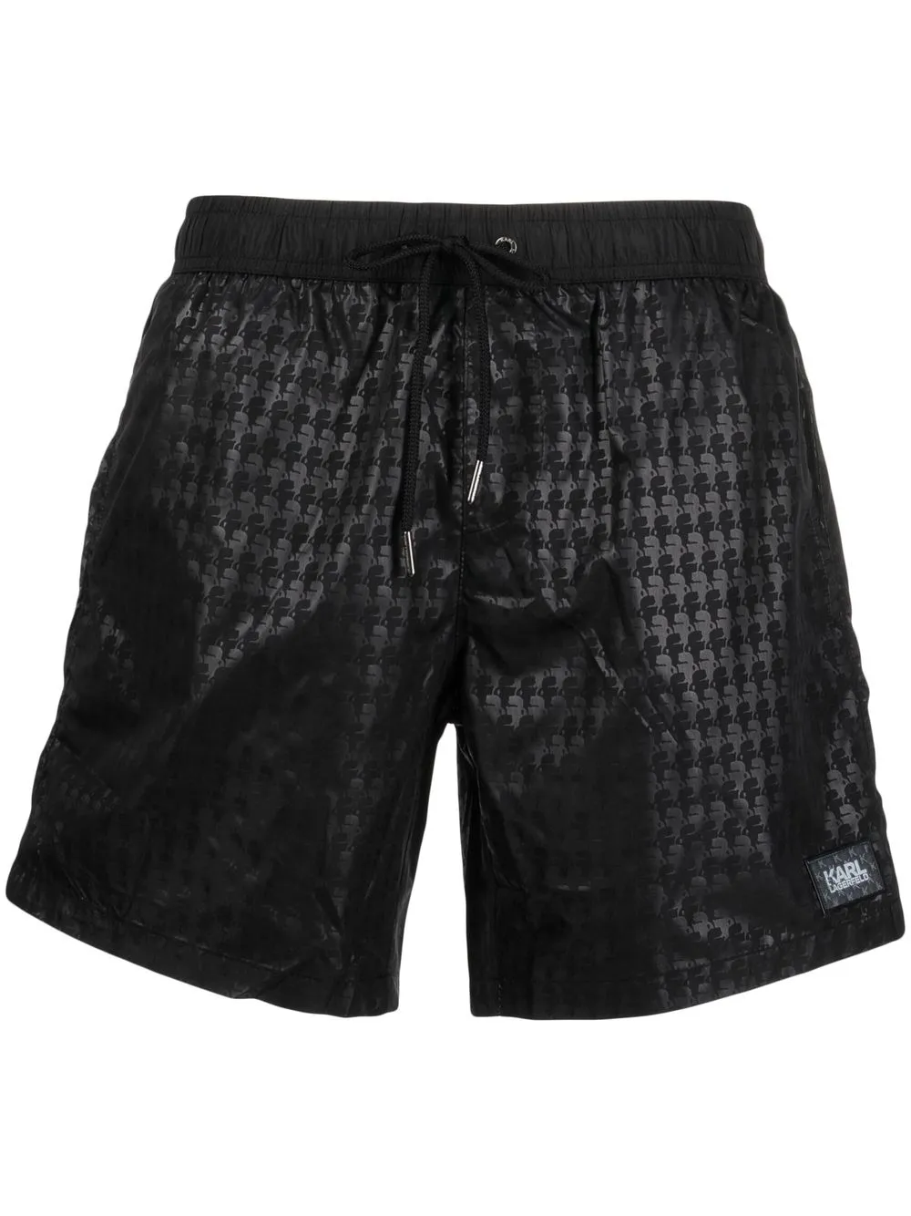 

Karl Lagerfeld logo-patch detail swim shorts - Black