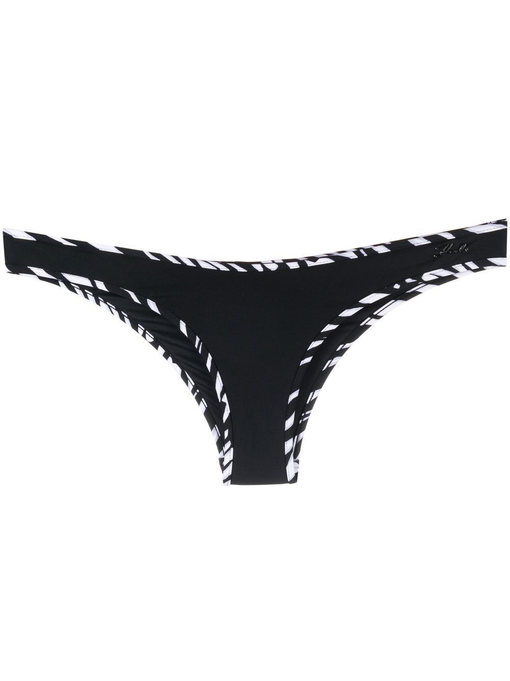 karl lagerfeld bas de bikini à motif zébré - noir