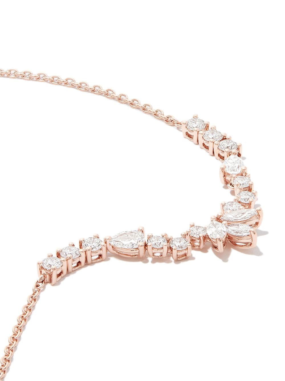 Shop Anita Ko 18kt Rose Gold Grace Diamond Necklace In Pink
