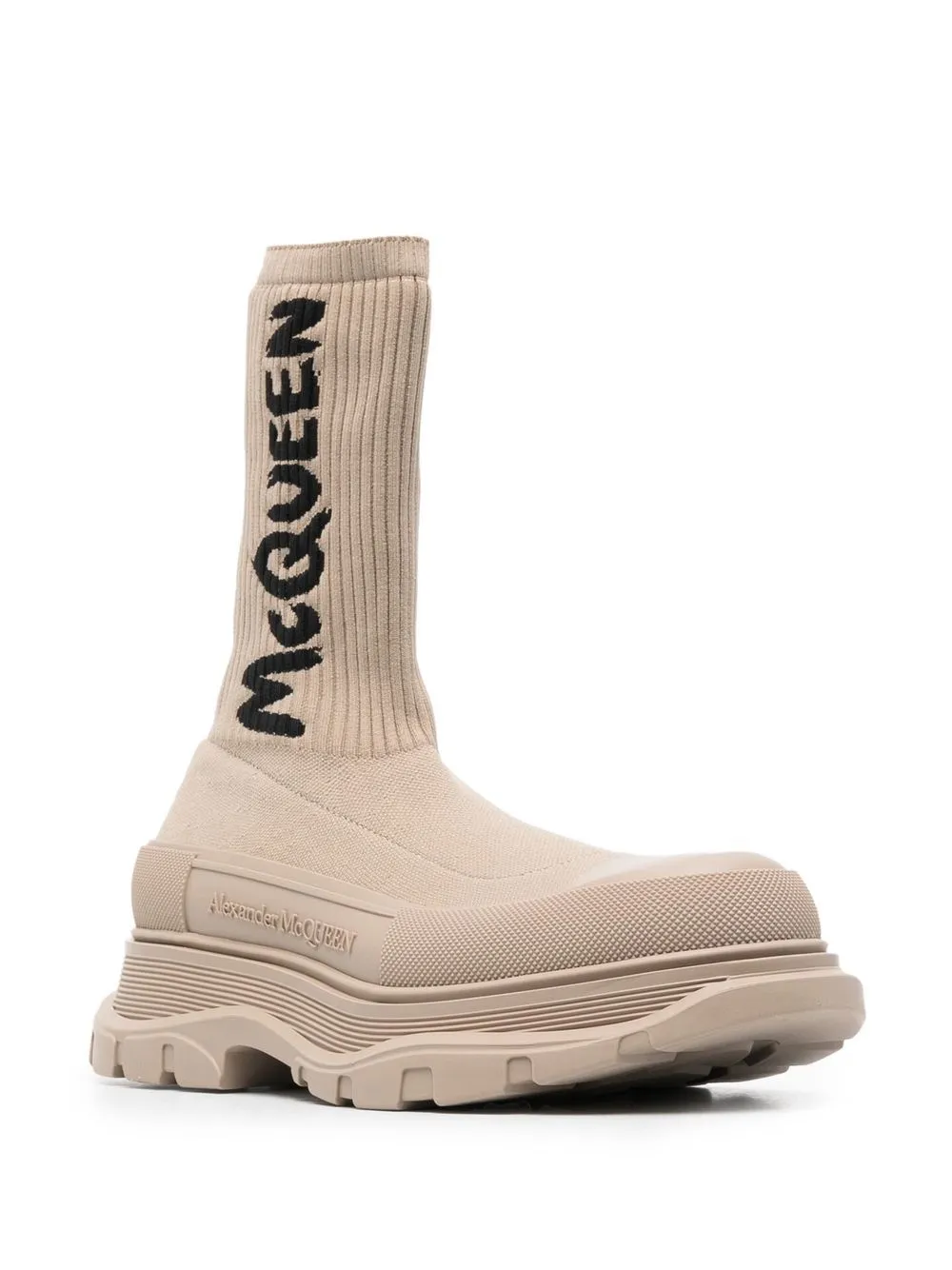 Alexander McQueen Tread Sock Boots Nude FARFETCH DE