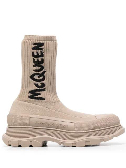 Affordable Alexander McQueen Tread sock-style boots Men