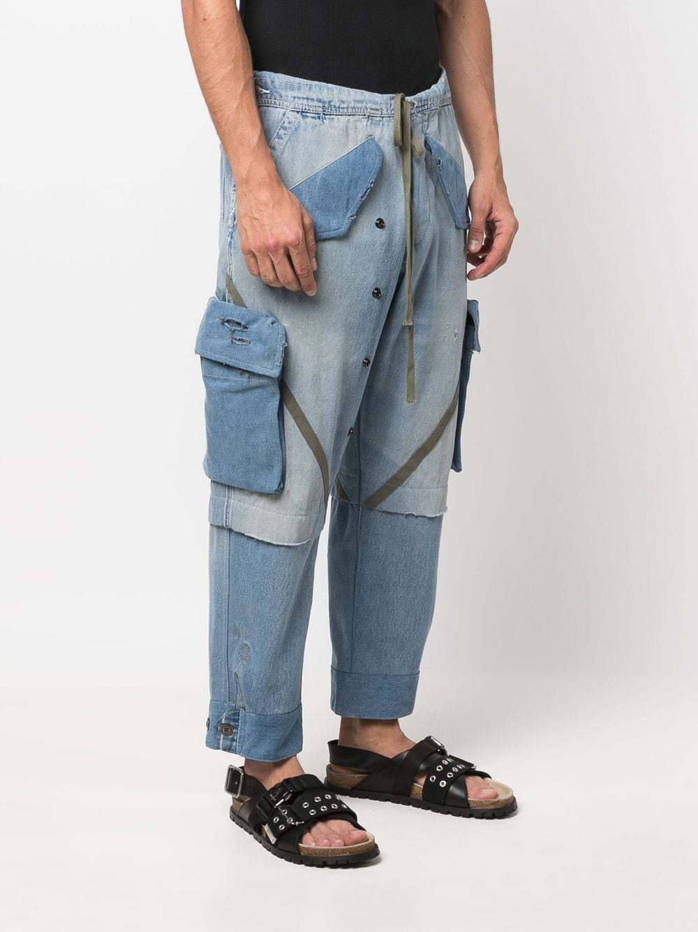 Greg Lauren Panelled Tapered Jeans - Farfetch