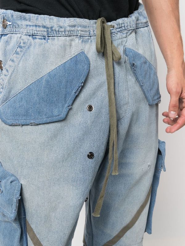 Greg Lauren Panelled Tapered Jeans - Farfetch