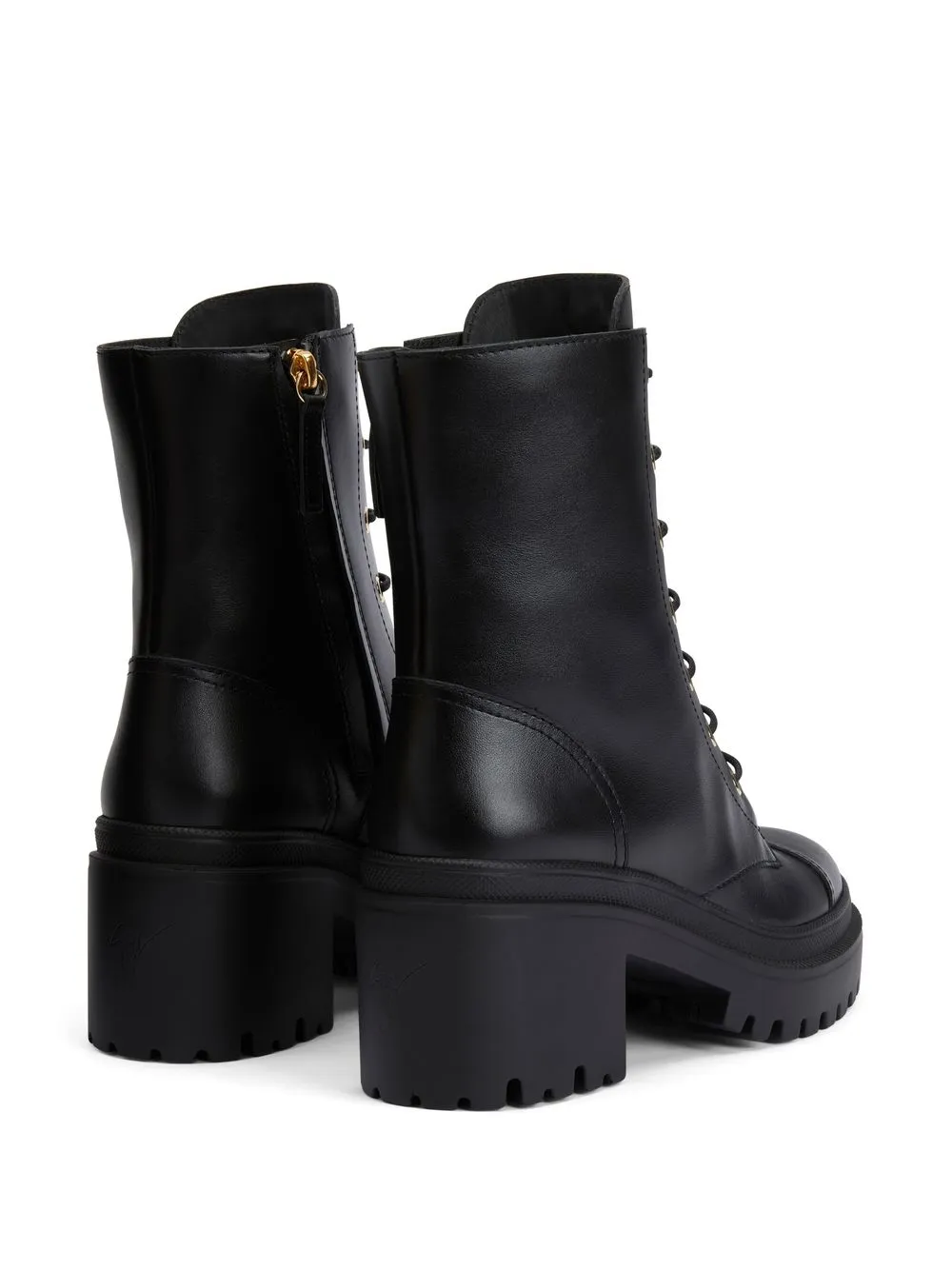 Giuseppe Zanotti Malakhy Lace-up Leather Boots In Schwarz