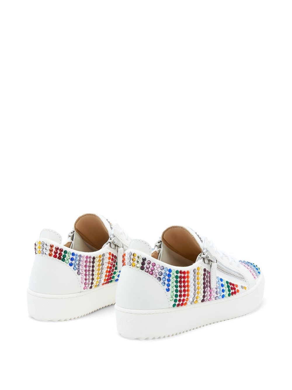 Shop Giuseppe Zanotti Gail Strass Low-top Sneakers In White