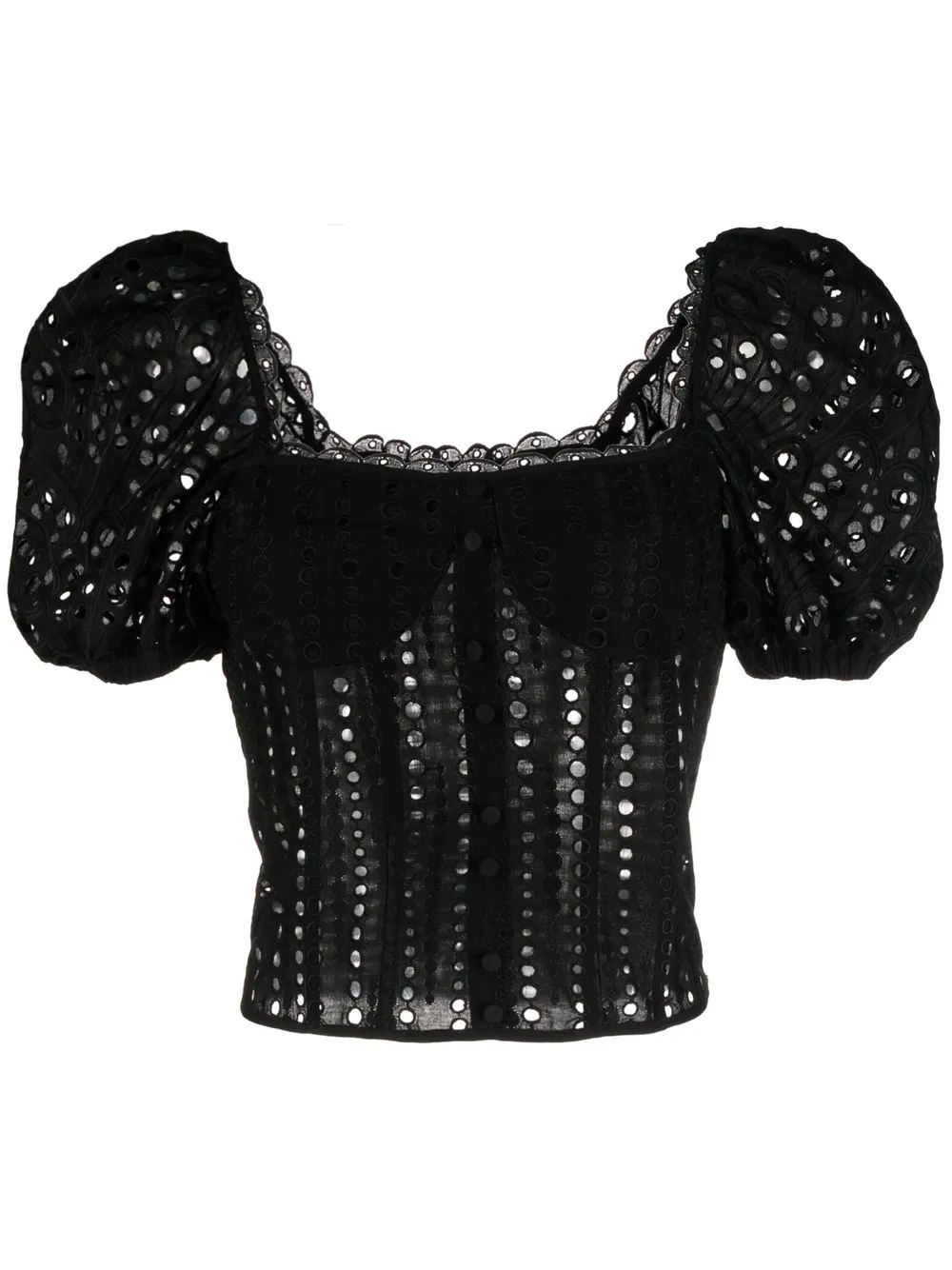 

Charo Ruiz Ibiza Ella broderie anglaise top - Black