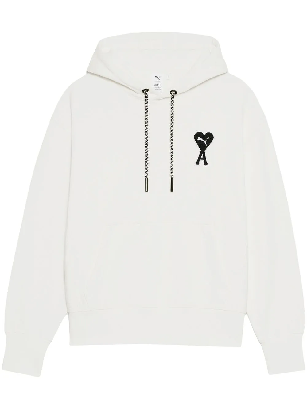 

AMI Paris x PUMA logo-patch drawstring hoodie - White