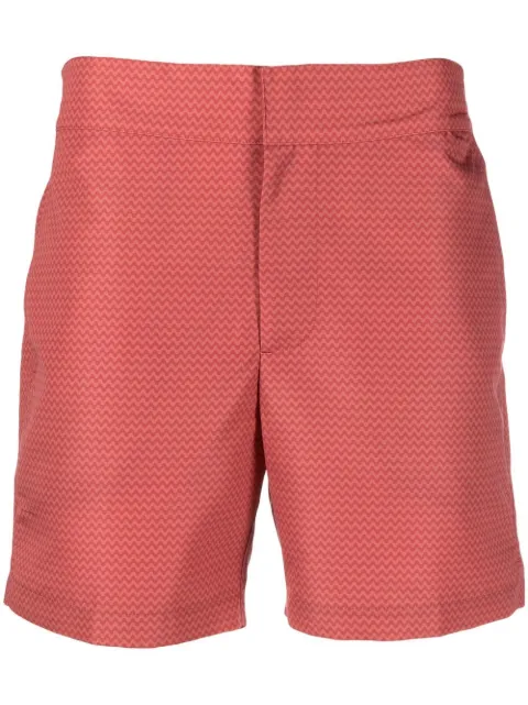 Frescobol Carioca zig-zag print swim shorts