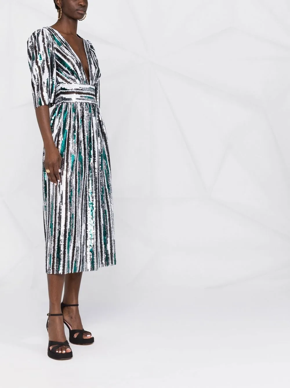 Sheer Panelling Sequin Dress