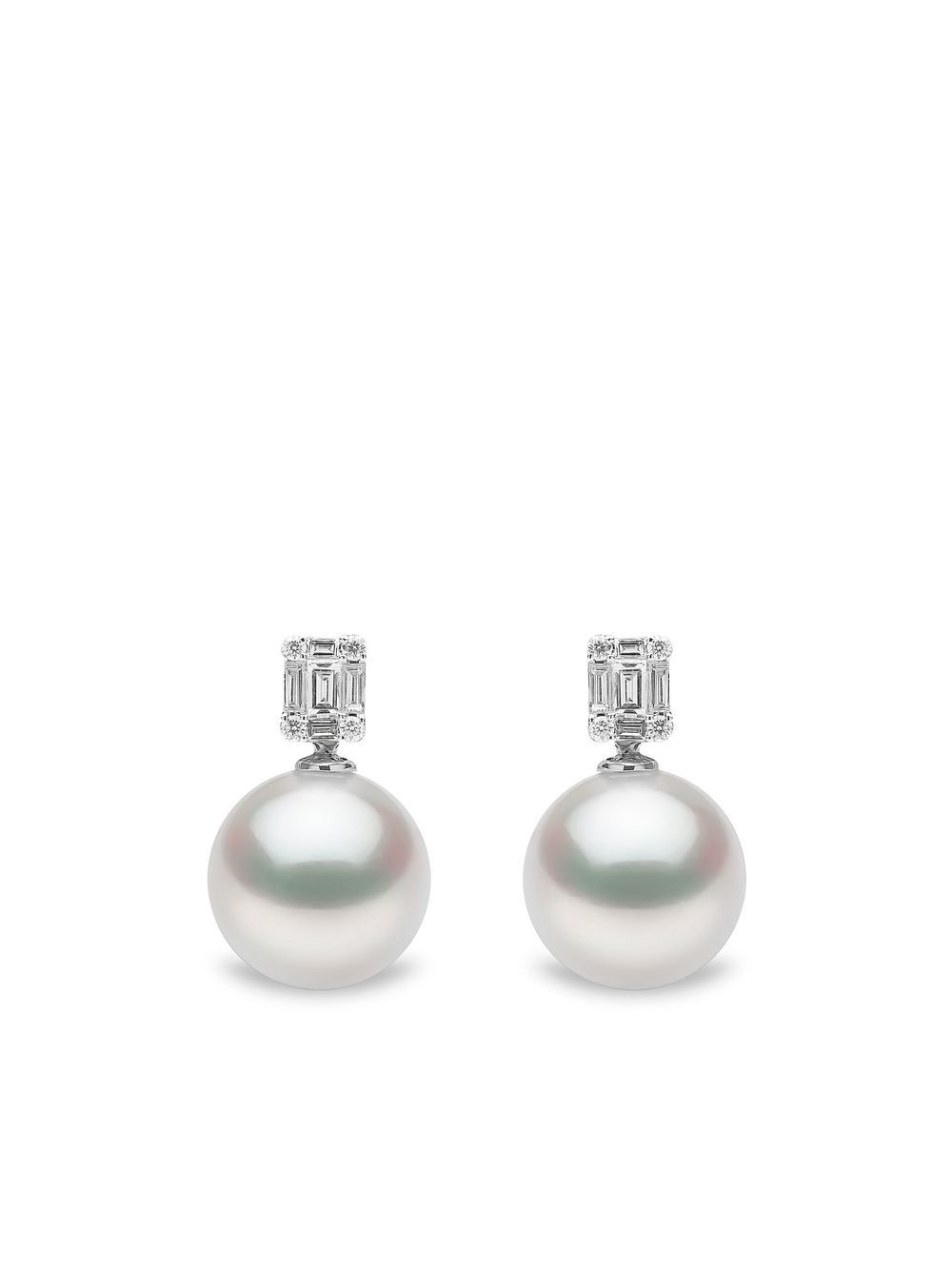 18kt white gold Starlight south sea pearl and diamond earrings