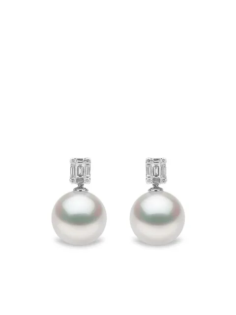 Yoko London pendientes Starlight en oro blanco de 18 ct con diamantes y perlas del Mar del Sur