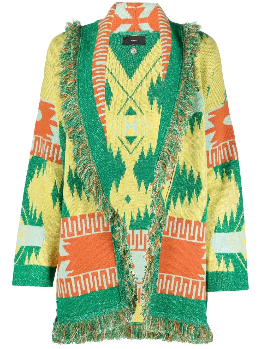 

Alanui Icon frayed jacquard cardigan - Yellow
