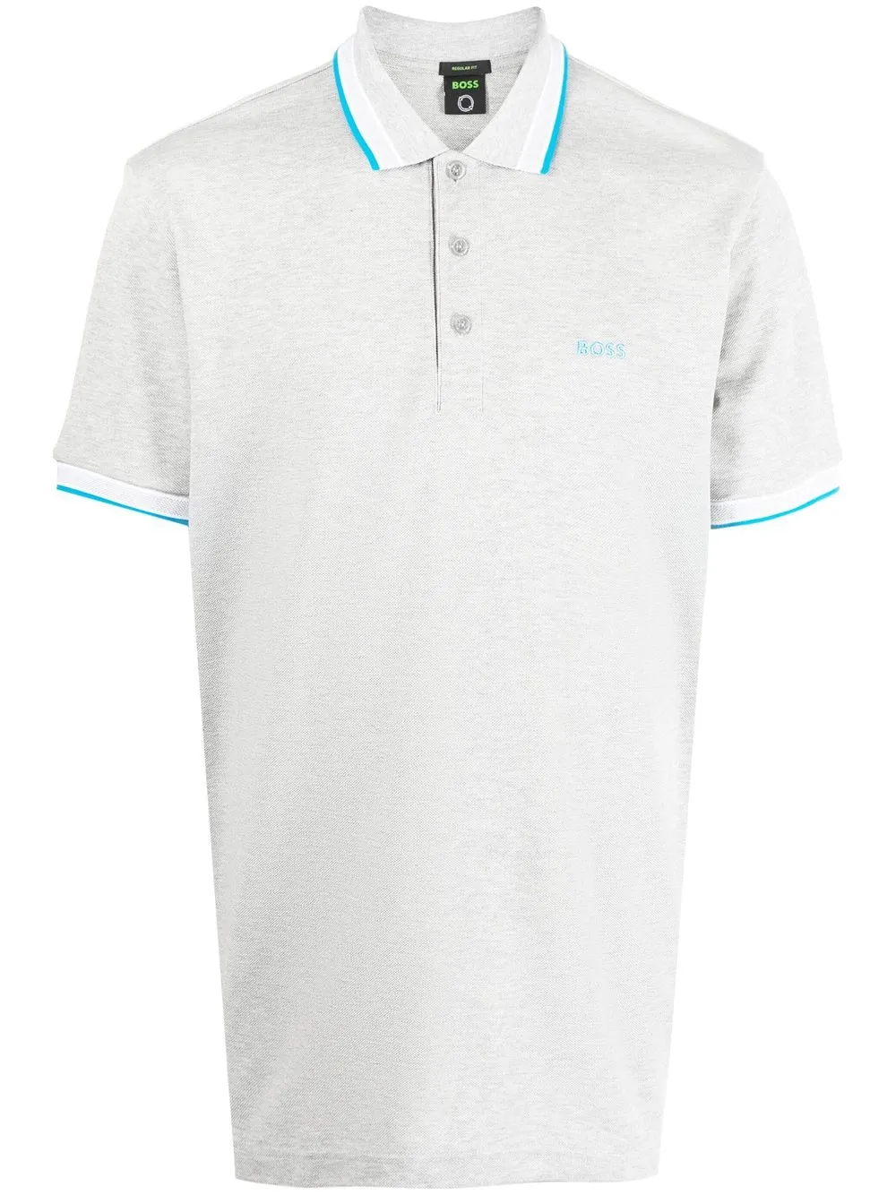 

BOSS embroidered-logo cotton polo shirt - Grey