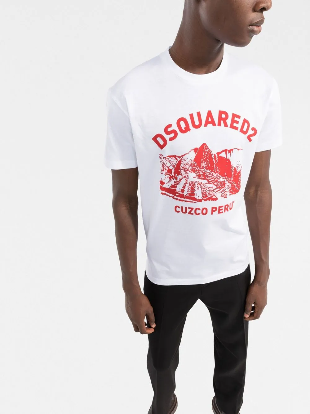 Dsquared2 Crew Neck California Printed T-shirt In Weiss