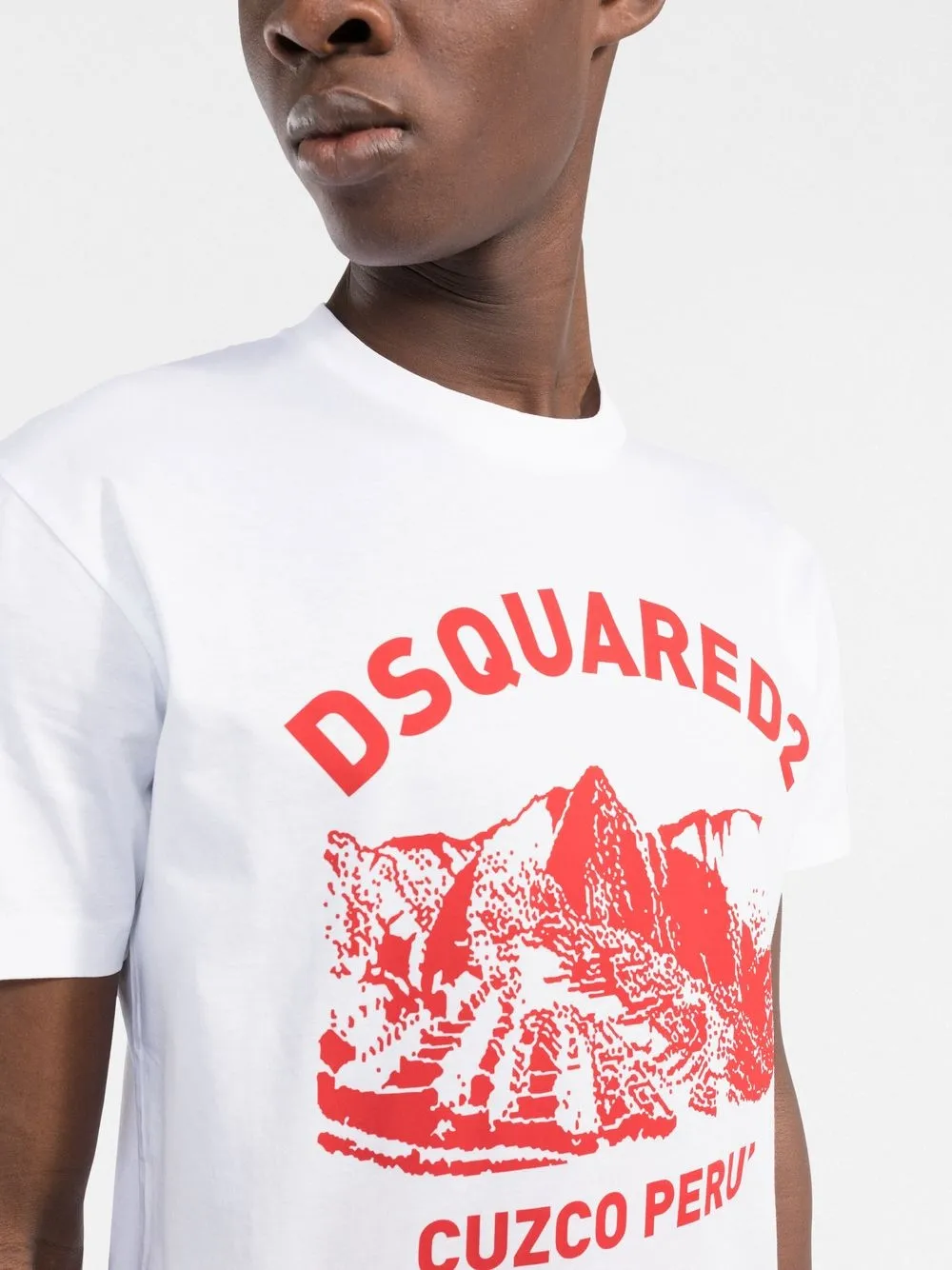 Dsquared2 Crew Neck California Printed T-shirt In Weiss