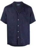 Frescobol Carioca Angelo short-sleeve linen shirt - Blue