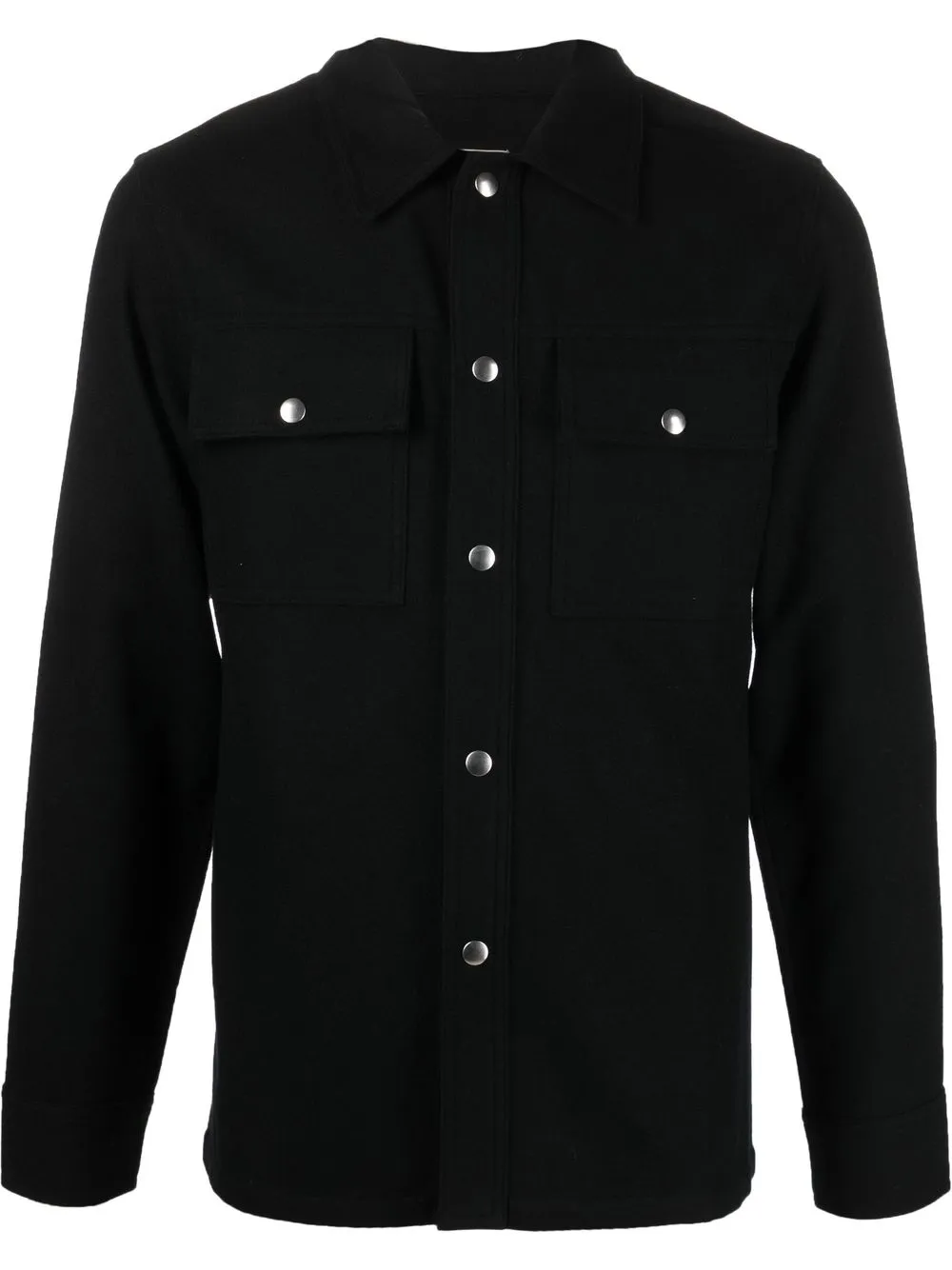 

SANDRO long-sleeve wool overshirt - Black