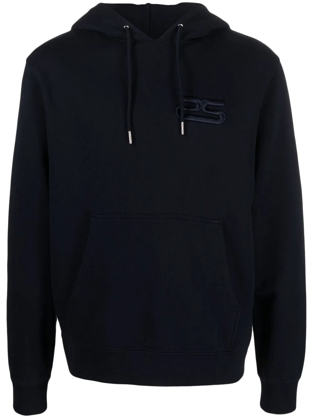 

SANDRO logo-embroidered drawstring hoodie - Blue