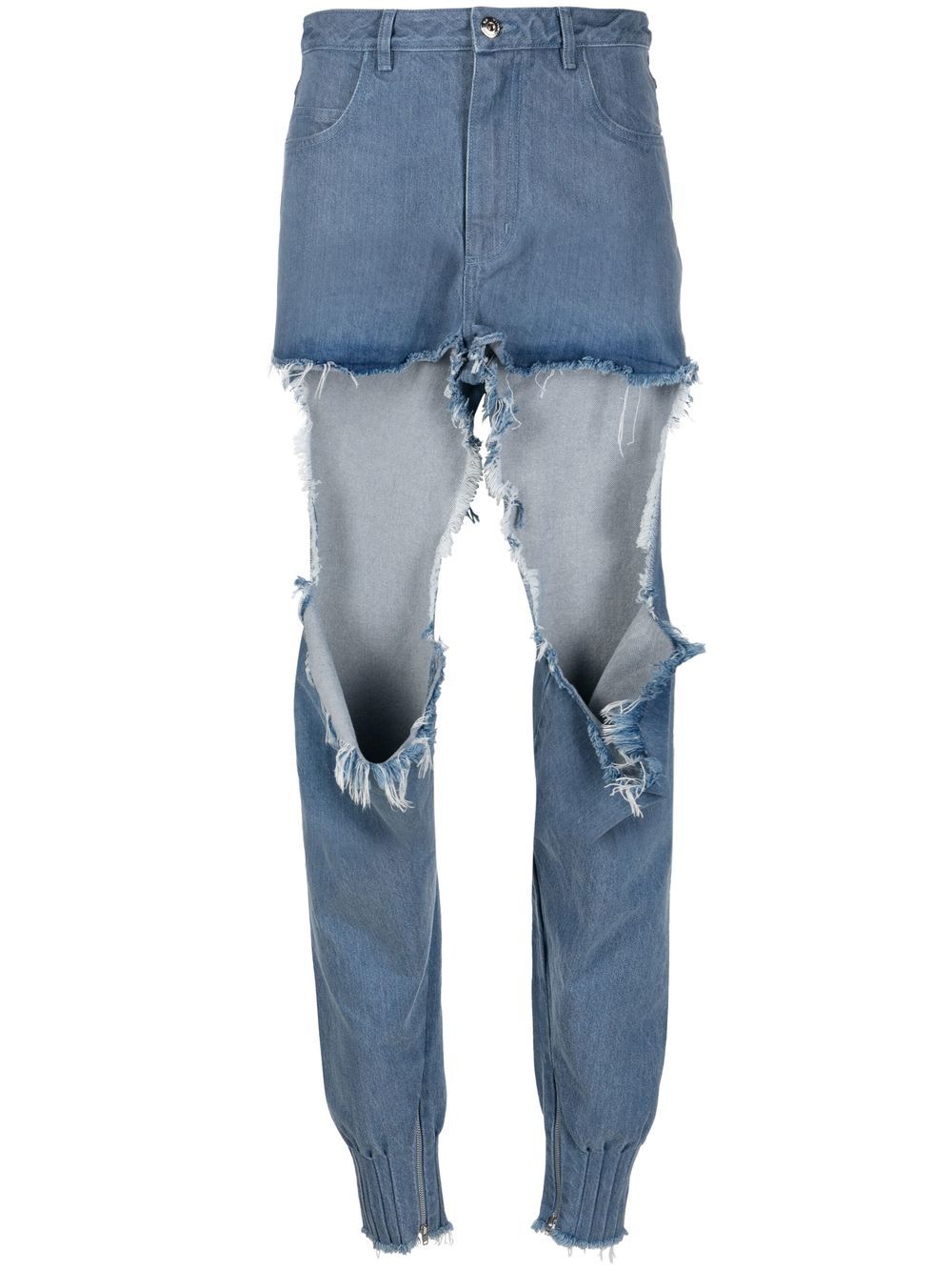 marques'almeida jean à taille haute - bleu