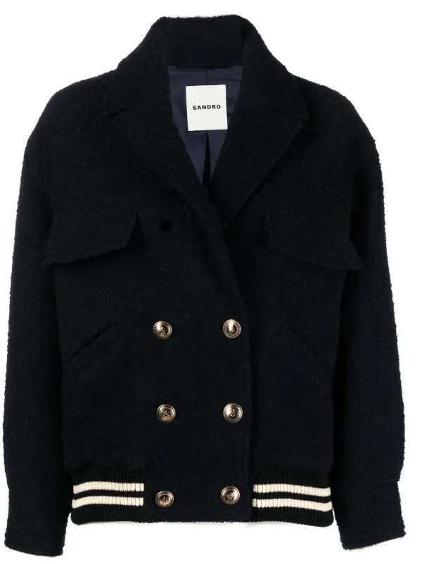 SANDRO Cassie double-breasted Bomber 