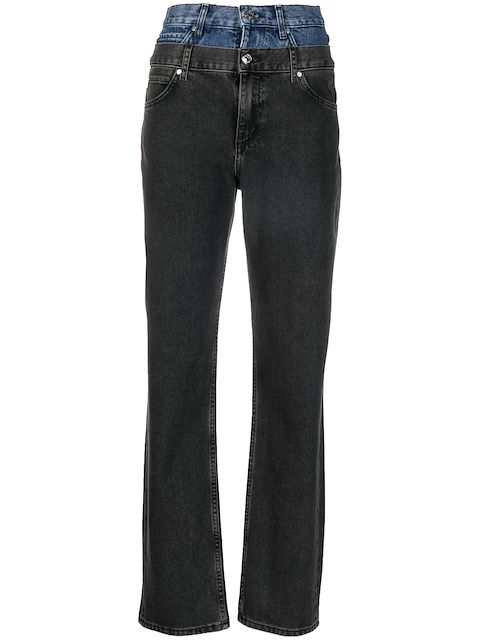 SANDRO Kitty layered high-waisted jeans