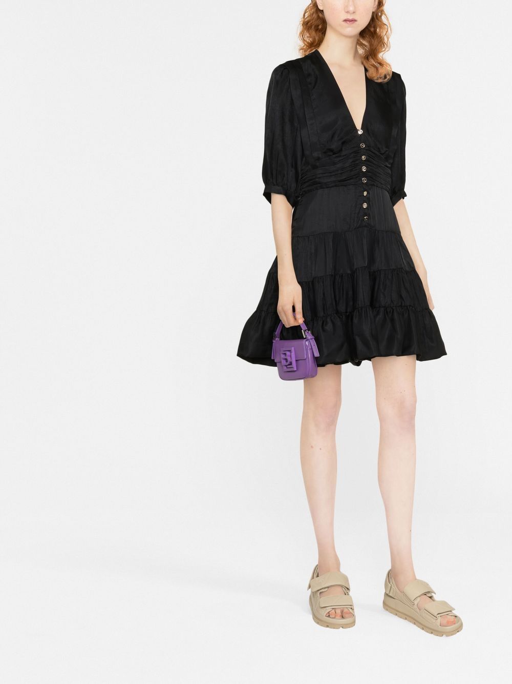 SANDRO Gelaagde mini-jurk - Zwart
