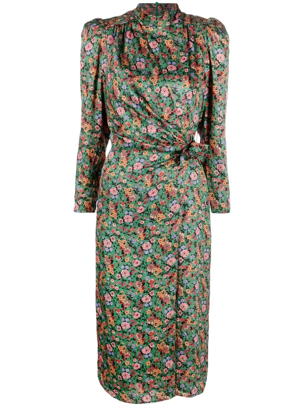 

SANDRO floral-print long-sleeve dress - Green