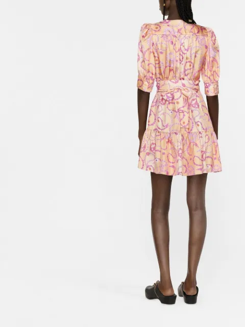 SANDRO floral-print Silk Wrap Dress - Farfetch