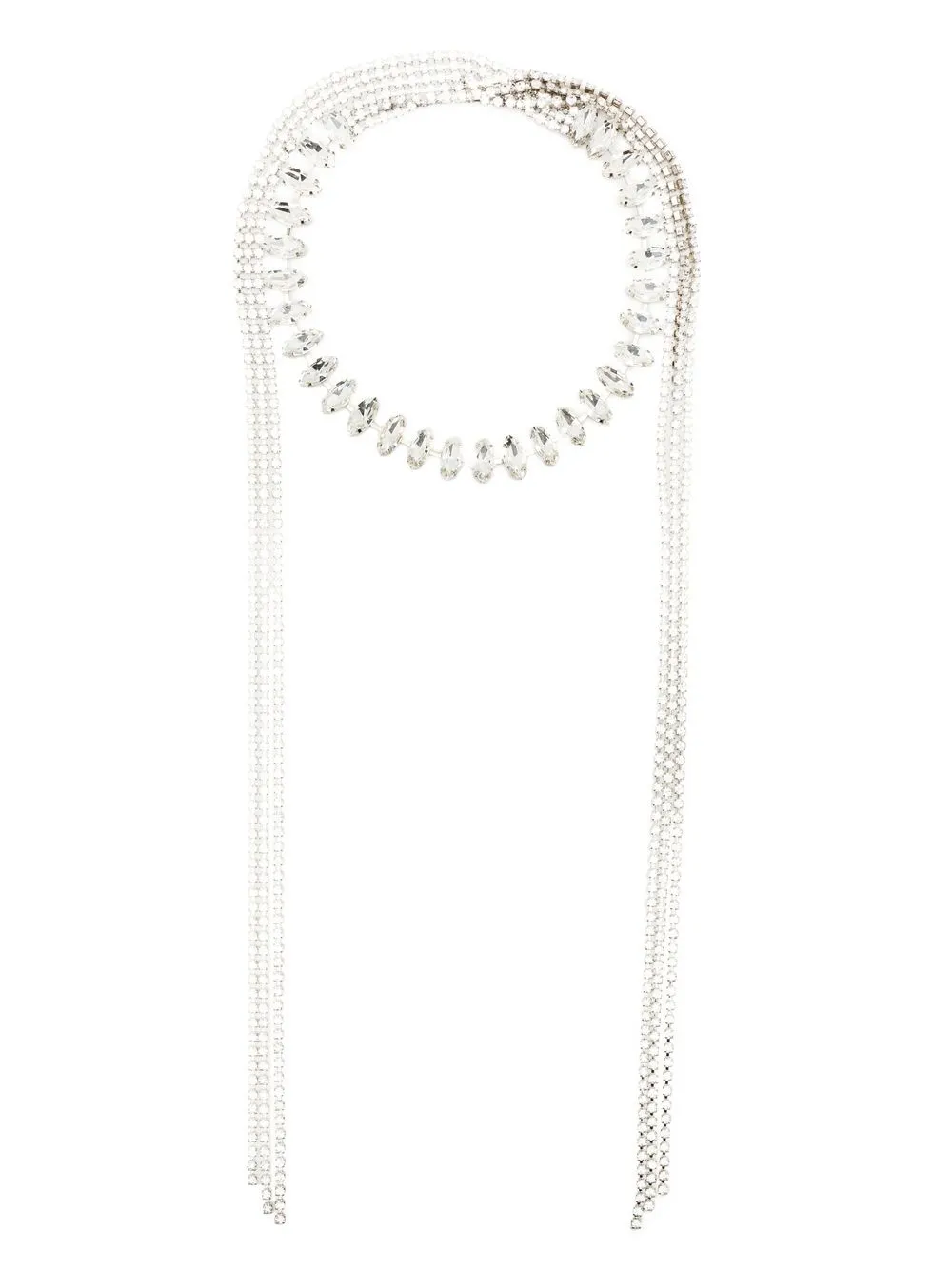 

DEA wrap-design embellished necklace - Silver