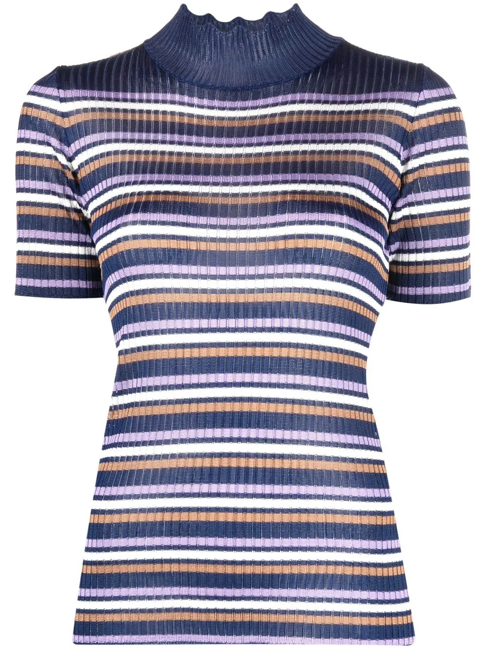 

A.P.C. top a rayas de manga corta - Azul
