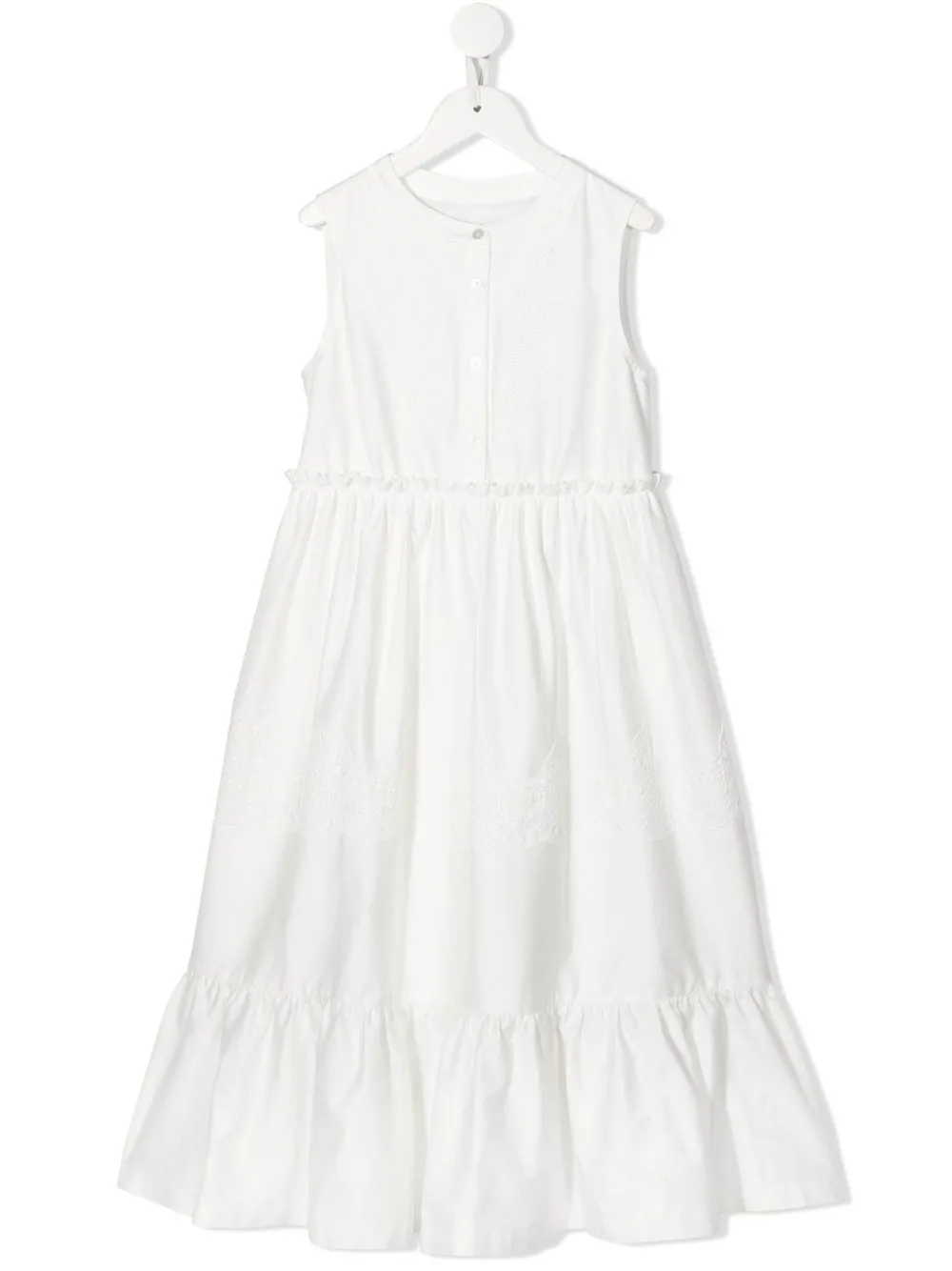 

Ermanno Scervino Junior tiered-skirt sleeveless dress - White