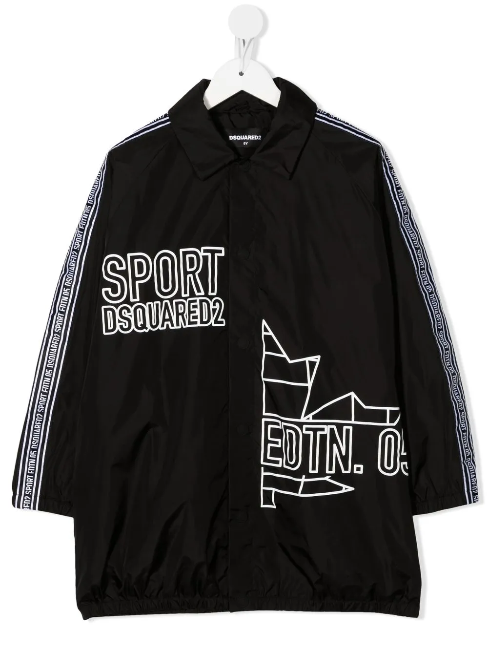 

Dsquared2 Kids chamarra bomber con franjas del logo - Negro